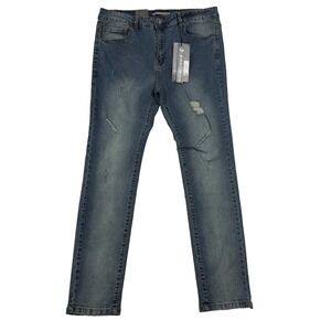 Tailored Recreation Premium Jeans Mens 36x32 Skinny Fit Stretch Distressed